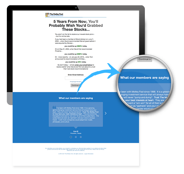 Conversion Motley Fool Experiment Example
